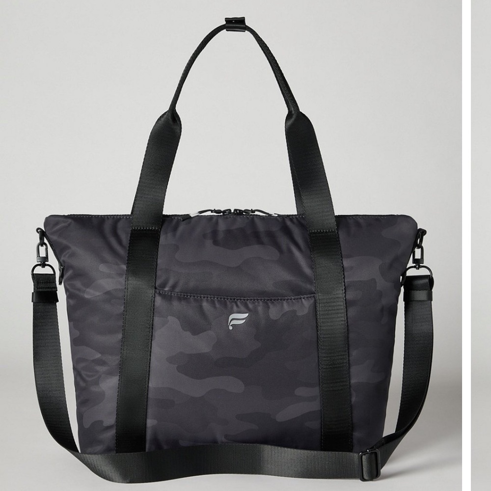 Fabletics Black Camouflage Tote Bag